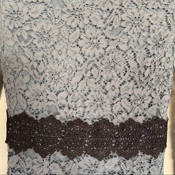 Metisu Blue Hollow Cutout Lace Swing Midi Dress Blue Sz Small - Picture 4 of 12